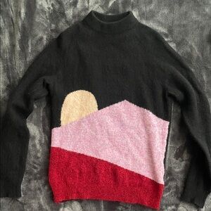 Veda UO Womens Sweater Sunset Mock Neck Urban Outfitters Wool Mohair Blend Small